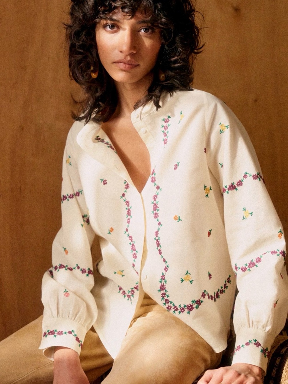 Sezane x Lucia Vergara Elvio Shirt - Size 4 (FR 36)